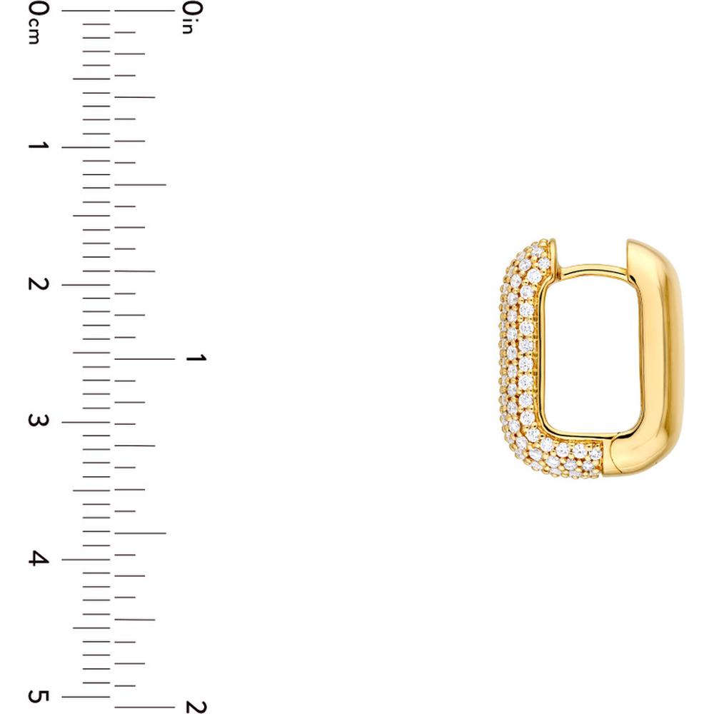 Olas d'Oro - 14K Yellow Gold 5-Row Pave Diamond Paper Clip Huggies - 1.33 Carat Total Diamond Weight