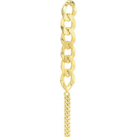 Olas d'Oro - 14K Yellow Gold 50/50 Curb Chain Front-to-Back Earrings - 1.33 Grams Total Weight