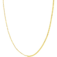 Olas d'Oro - 14K Yellow Gold 50/50 Paper Clip and Curb Chain Bracelet - 7.5 inches, Lobster Clasp, 2.2 Grams