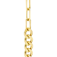 Olas d'Oro - 14K Yellow Gold 50/50 Paper Clip & Curb Chain Long Drop Earrings