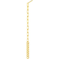 Olas d'Oro - 14K Yellow Gold 50/50 Paper Clip & Curb Chain Long Drop Earrings