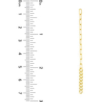 Olas d'Oro - 14K Yellow Gold 50/50 Paper Clip & Curb Chain Long Drop Earrings