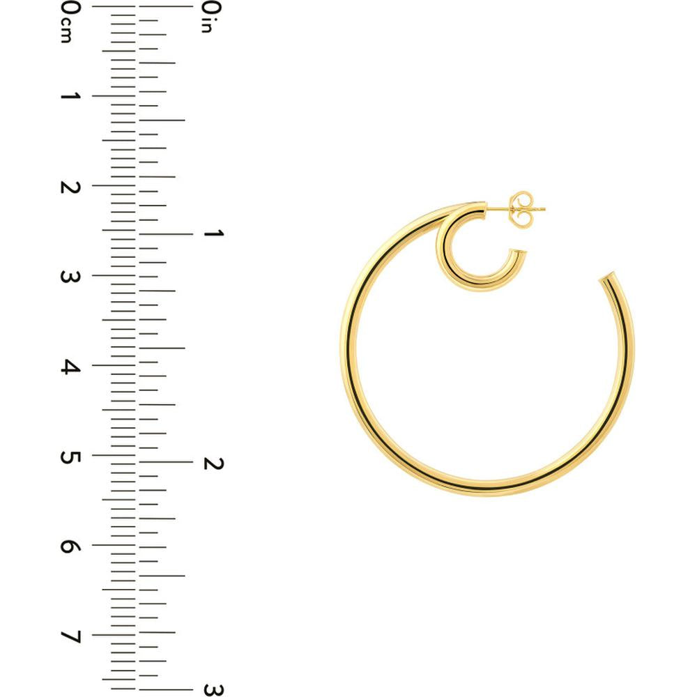 Olas d'Oro - 14K Yellow Gold 50mm Double Open Hoop Earrings