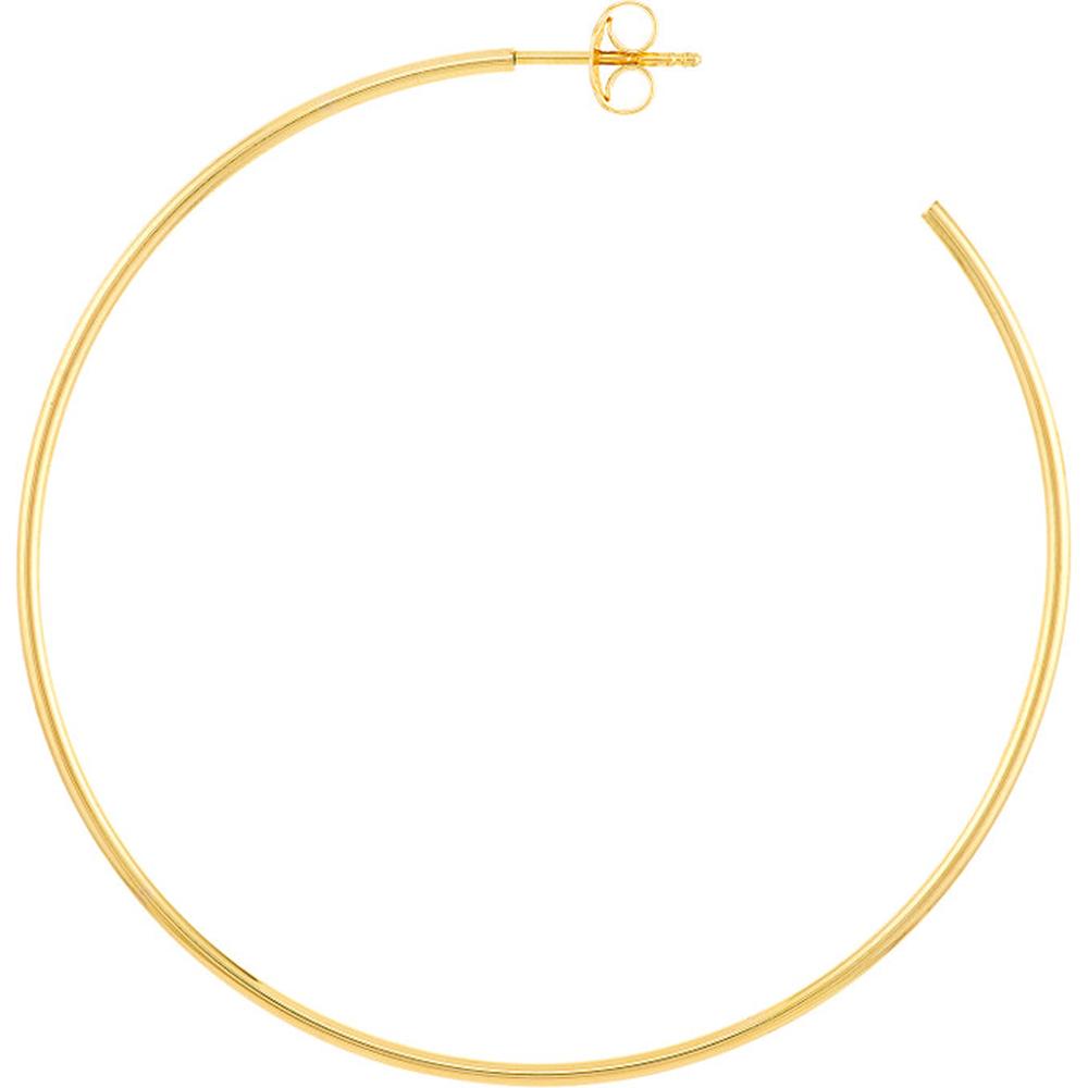 Olas d'Oro - 14K Yellow Gold 50mm Thin Hoop Earrings with Post and Nut Closure Lightweight Design
