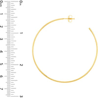 Olas d'Oro - 14K Yellow Gold 50mm Thin Hoop Earrings with Post and Nut Closure Lightweight Design