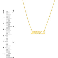 Olas d'Oro - 14K Yellow Gold 5mm Block Font Nameplate Necklace - Personalized with Custom Name