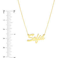 Olas d'Oro - 14K Yellow Gold 5mm Brush Font Nameplate Necklace Personalized Jewelry for Women