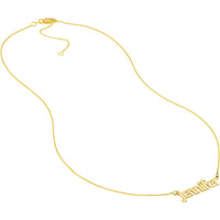 Olas d'Oro - 14K Yellow Gold 5mm Bubble Font Personalized Nameplate Necklace