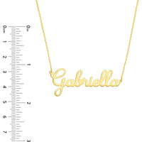 Olas d'Oro - 14K Yellow Gold 5mm Cursive Nameplate Necklace - Adjustable Length 16-18"