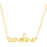 Olas d'Oro - 14K Yellow Gold 5mm Doodle Nameplate Necklace