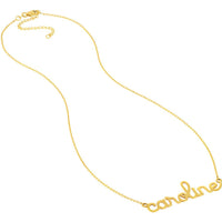 Olas d'Oro - 14K Yellow Gold 5mm Doodle Nameplate Necklace