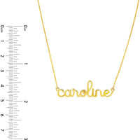Olas d'Oro - 14K Yellow Gold 5mm Doodle Nameplate Necklace