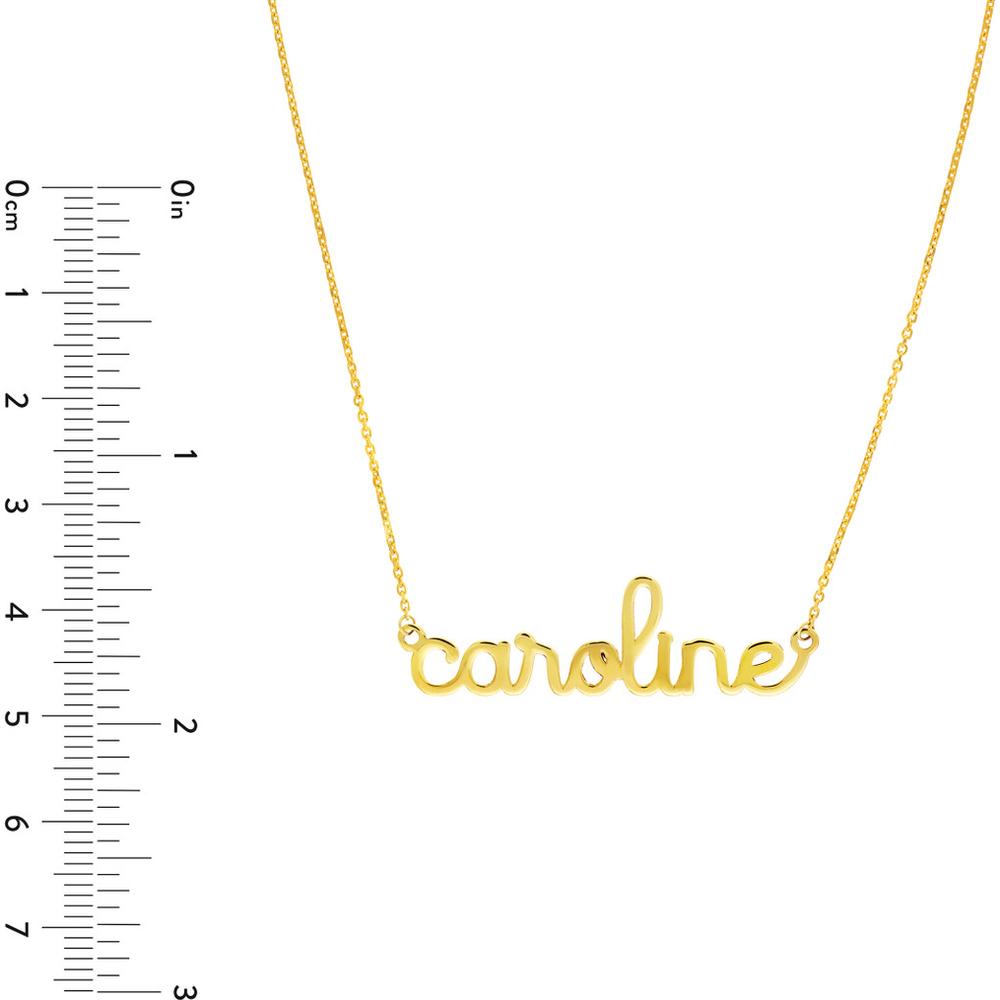 Olas d'Oro - 14K Yellow Gold 5mm Doodle Nameplate Necklace