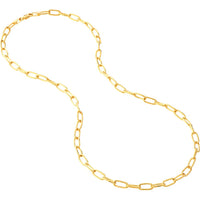 Olas d'Oro - 14K Yellow Gold 5mm Paper Clip Chain Bracelet with Lobster Clasp - 7.53 Grams Weight