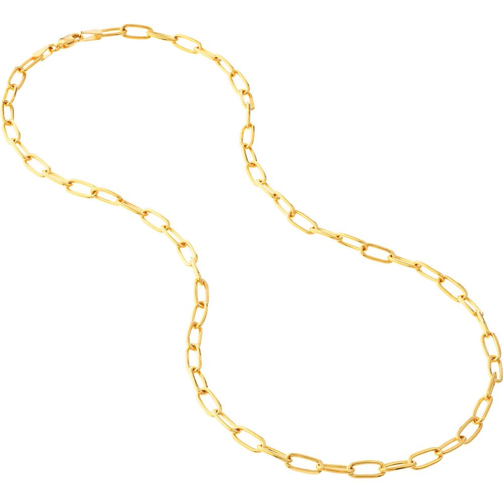 Olas d'Oro - 14K Yellow Gold 5mm Paper Clip Chain Bracelet with Lobster Clasp - 7.53 Grams Weight