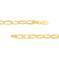 Olas d'Oro - 14K Yellow Gold 5mm Paper Clip Chain Bracelet with Lobster Clasp - 7.53 Grams Weight