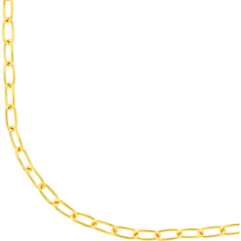 Olas d'Oro - 14K Yellow Gold 5mm Paper Clip Chain Necklace with Lobster Lock - 20 Inches