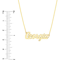 Olas d'Oro - 14K Yellow Gold 5mm Script Nameplate Necklace with Custom Engraving