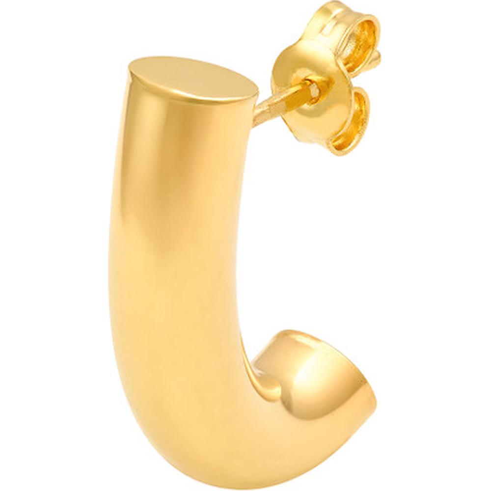 Olas d'Oro - 14K Yellow Gold 5mm Small Round J Hoop Earrings - 2.15 Grams Total Weight
