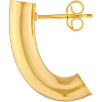 Olas d'Oro - 14K Yellow Gold 5mm Small Round J Hoop Earrings - 2.15 Grams Total Weight