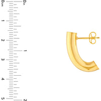 Olas d'Oro - 14K Yellow Gold 5mm Small Round J Hoop Earrings - 2.15 Grams Total Weight