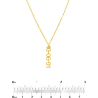 Olas d'Oro - 14K Yellow Gold 5mm Vertical Block Numeral Pendant Necklace