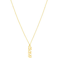 Olas d'Oro - 14K Yellow Gold 5mm Vertical Script Numeral Necklace with Lobster Clasp