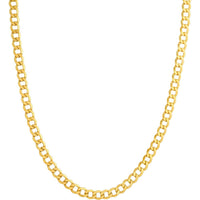 Olas d'Oro - 14K Yellow Gold 6.50mm Hollow Diamond-Cut Curb Chain Bracelet - 8.50" Length, 6.22 grams