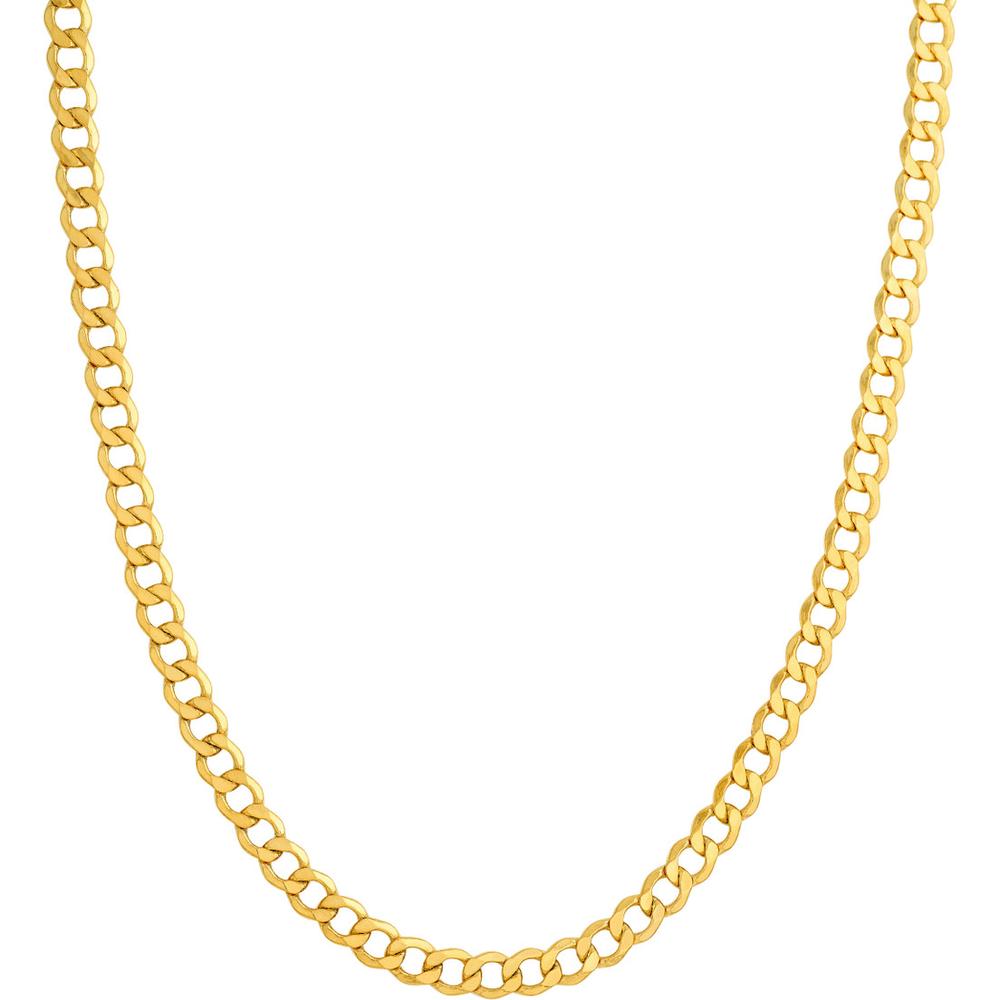 Olas d'Oro - 14K Yellow Gold 6.50mm Hollow Diamond-Cut Curb Chain Bracelet - 8.50" Length, 6.22 grams