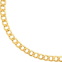 Olas d'Oro - 14K Yellow Gold 6.5mm Hollow Diamond-Cut Curb Chain Necklace - 20 inches