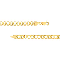 Olas d'Oro - 14K Yellow Gold 6.5mm Hollow Diamond-Cut Curb Chain Necklace - 20 inches