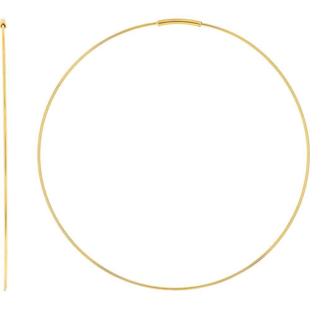 Olas d'Oro - 14K Yellow Gold 60mm Endless Wire Hoop Earrings - Lightweight and Sleek Design