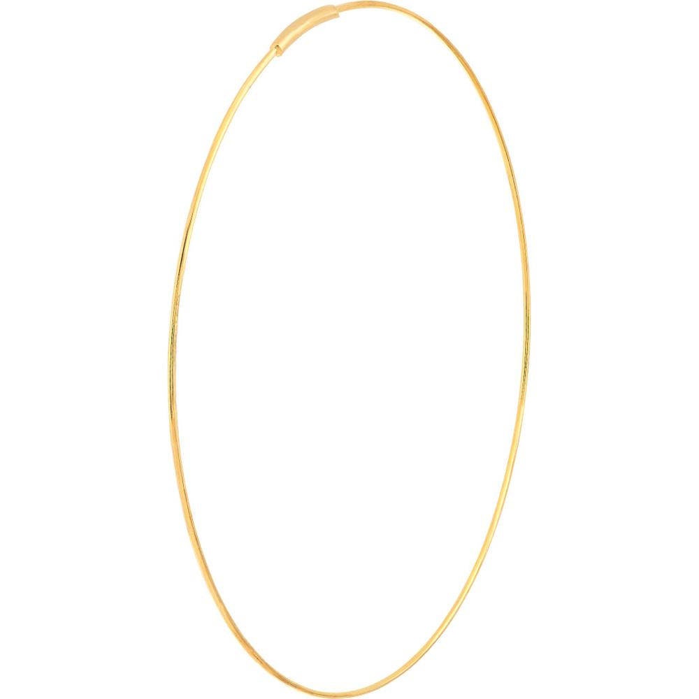Olas d'Oro - 14K Yellow Gold 60mm Endless Wire Hoop Earrings - Lightweight and Sleek Design