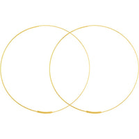Olas d'Oro - 14K Yellow Gold 60mm Flat Wire Endless Hoop Earrings Lightweight, Elegant Design