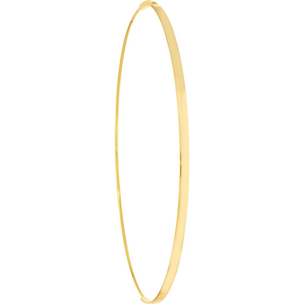 Olas d'Oro - 14K Yellow Gold 60mm Flat Wire Endless Hoop Earrings Lightweight, Elegant Design
