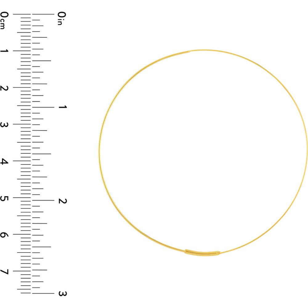 Olas d'Oro - 14K Yellow Gold 60mm Flat Wire Endless Hoop Earrings Lightweight, Elegant Design