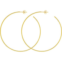 Olas d'Oro - 14K Yellow Gold 60mm Hoop Post Earrings