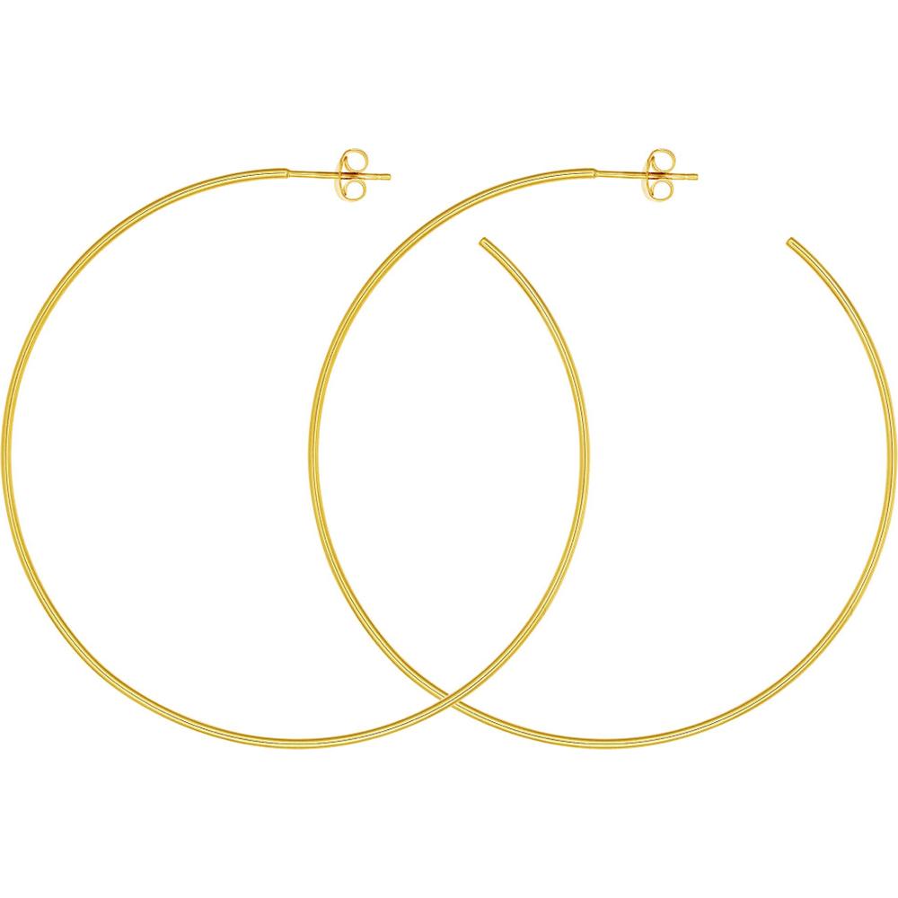 Olas d'Oro - 14K Yellow Gold 60mm Hoop Post Earrings