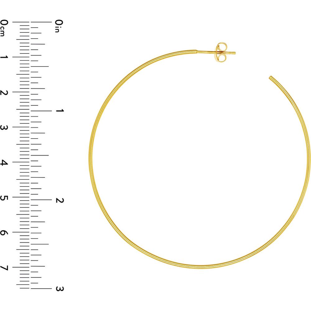 Olas d'Oro - 14K Yellow Gold 60mm Hoop Post Earrings