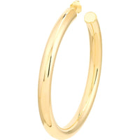 Olas d'Oro - 14K Yellow Gold 60mm Tube Hoop Earrings - 10.75 Grams Total Weight