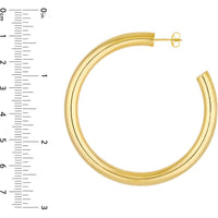Olas d'Oro - 14K Yellow Gold 60mm Tube Hoop Earrings - 10.75 Grams Total Weight