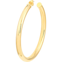 Olas d'Oro - 14K Yellow Gold 60mm Tube Hoop Earrings - 8.80 Grams Total Weight