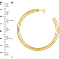 Olas d'Oro - 14K Yellow Gold 60mm Tube Hoop Earrings - 8.80 Grams Total Weight