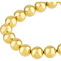 Olas d'Oro - 14K Yellow Gold 6mm Beaded Bracelet with Adjustable Pear Shape Lobster Clasp