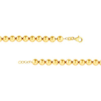 Olas d'Oro - 14K Yellow Gold 6mm Beaded Bracelet with Adjustable Pear Shape Lobster Clasp