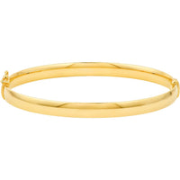 Olas d'Oro - 14K Yellow Gold 6mm Flat Oval Tube Bangle - 5.40 Grams