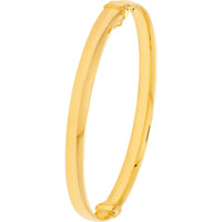 Olas d'Oro - 14K Yellow Gold 6mm Flat Oval Tube Bangle - 5.40 Grams