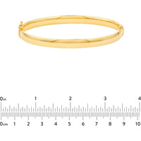 Olas d'Oro - 14K Yellow Gold 6mm Flat Oval Tube Bangle - 5.40 Grams