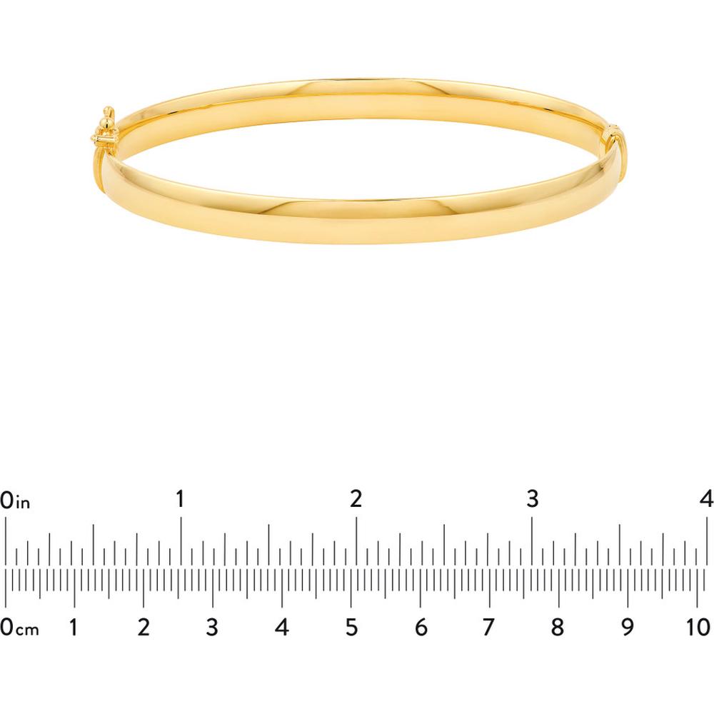 Olas d'Oro - 14K Yellow Gold 6mm Flat Oval Tube Bangle - 5.40 Grams
