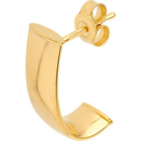 Olas d'Oro - 14K Yellow Gold 6mm Flat Oval Tube J Hoop Earrings
